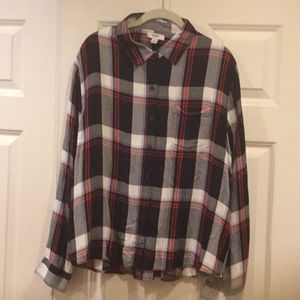 Soft flannel plaid shirt